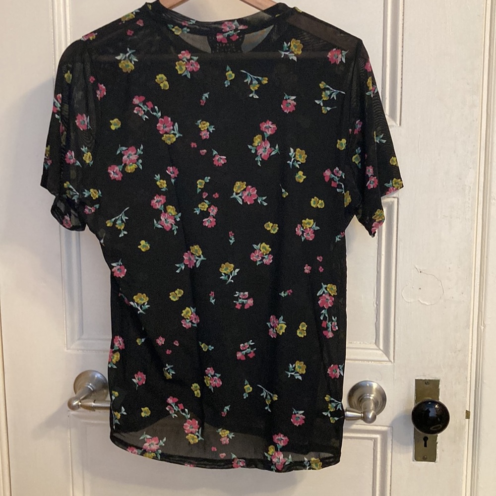 Johnny Was Multi-Color Mesh Tee, Size L - image 3